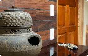 写真：茶釜がある室内